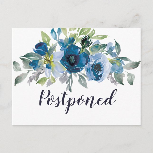 Carte Postale Faire-part de report Mariage floral (Devant)