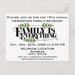 Carte Postale Faire-part de réunion familiale