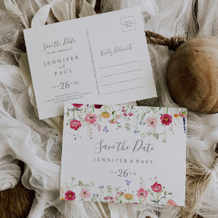 Carte Postale Faire-part de sauvegarde de simple fleur sauvage m