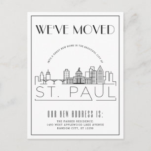 Carte Postale Faire-part Déco moderne St Paul   Changement d'adresse
