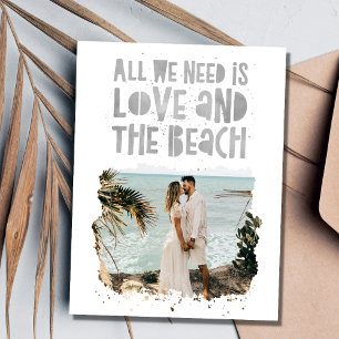 Carte Postale Faire-part Décontracté Beach Destination Mariage Enregistrer 