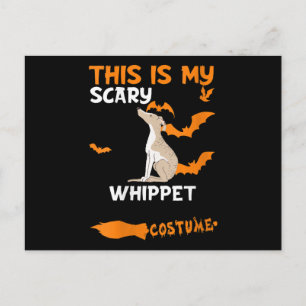 Carte Postale Faire-part Déguisement de femme Whippet Halloween Chien effra