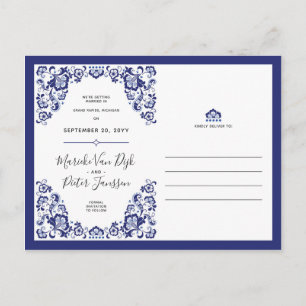 Carte Postale Faire-part Delfts Blauw Delft Blue Enregistrer la photo de
