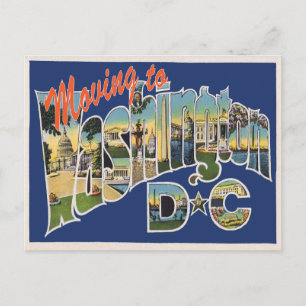 Carte Postale Faire-part Déménagement à Washington DC Changement d'adresse 