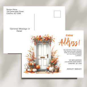 Carte Postale Faire-part Déménagement Nouvelle Adresse Automne