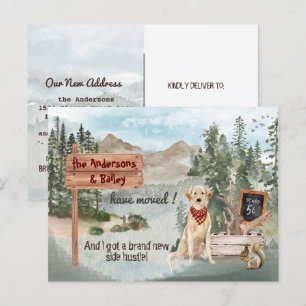 Carte Postale Faire-part Déménagement Retriever Labrador Jaune Nouvelle Adr
