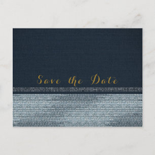Carte Postale Faire-part Denim & Diamonds Glam Bling Enregistrer la Date Pa