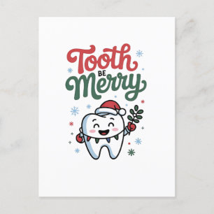 Carte Postale Faire-part Dent pour être joyeuse Dentiste Noël Xmas