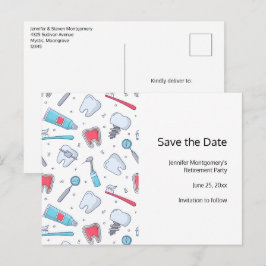 Carte Postale Faire-part Dents et outils Retraite des Motifs dentaires