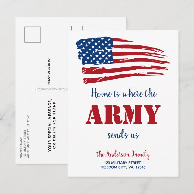 Carte Postale Faire-part Déplacement Militaire Déménagement PCS Nous avons  (Devant / Derrière)