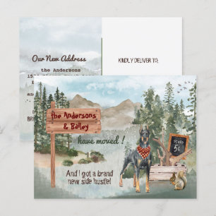 Carte Postale Faire-part Déplacer Doberman Pine Woods Nouvelle adresse
