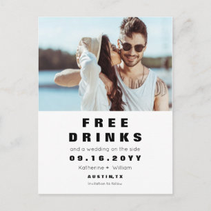 Carte Postale Faire-part Des boissons gratuites amusantes : un mariage pour