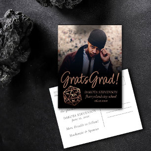 Carte Postale Faire-part Dés RPG   Copper Tabletop Gamer Photo Graduation