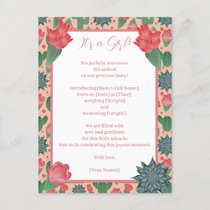 Carte Postale Faire-part Desert Blush Rose Girl