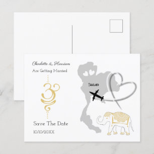 Carte Postale Faire-part Destination de mariage tropical en Thaïlande