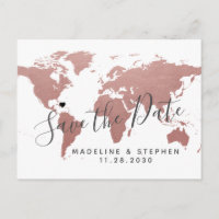 Destination Mariage Enregistrer Date Rose Gold Ros