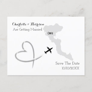 Carte Postale Faire-part Destination Mariages Corfou Grèce Enregistrer La D