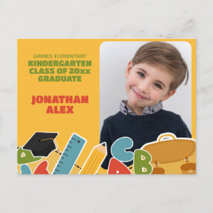 Carte Postale Faire-part d'études de la maternelle mignonne