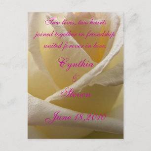 Carte Postale Faire-part Deux Coeurs, deux vies