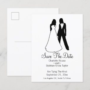 Carte Postale Faire-part Deux Mariées Sauvegardent Le Mariage Date