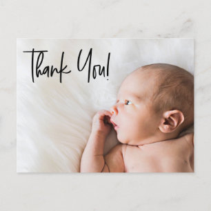 Carte Postale Faire-part Deuxième bébé script personnalisé de remerciement 