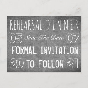 Carte Postale Faire-part Dîner De Répétition Fête Enregistrer La Date Chalk