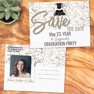 Carte Postale Faire-part Diplôme Confetti Photo Personnalisée Enregistrer L