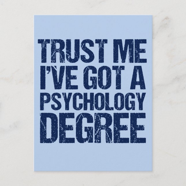 Carte Postale Faire-part Diplômé de psychologie drôle (Devant)