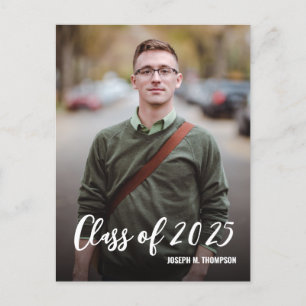 Carte Postale Faire-part Diplômé promotion 2025 Homme Photo Message personn