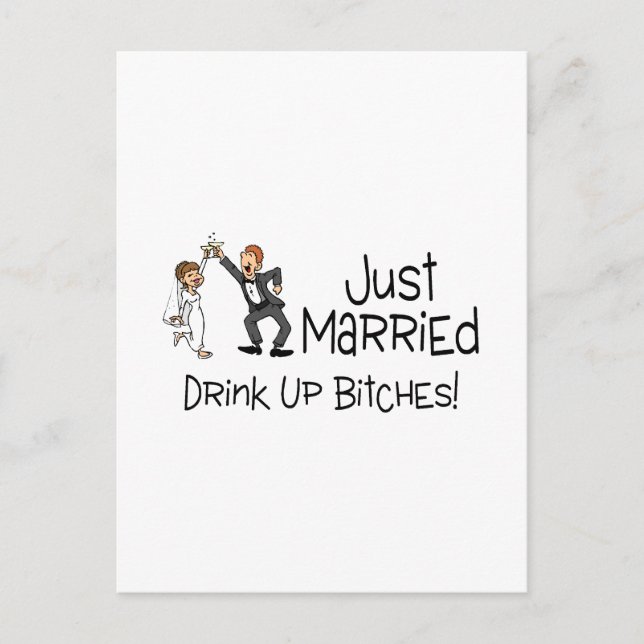 Carte Postale Faire-part Discours de mariage drôle juste marié (Devant)