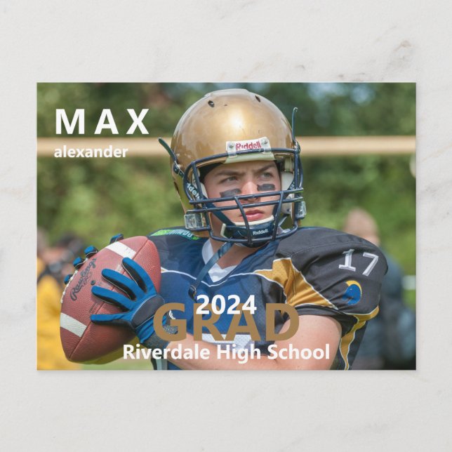 Carte Postale faire-part d'obtention d'un diplôme de football 20 (Devant)