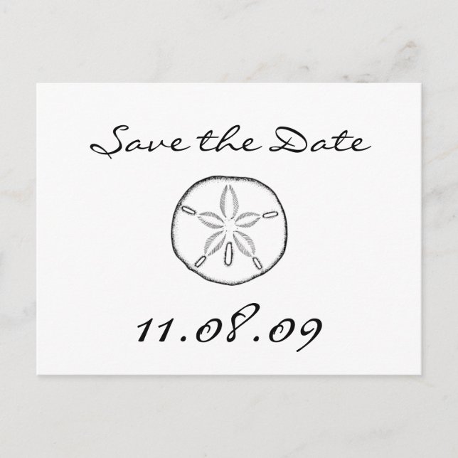 Carte Postale Faire-part Dollar de sable Save the Date (Devant)