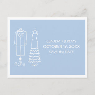 Carte Postale Faire-part Doodle de mariage Sauvegarder la date