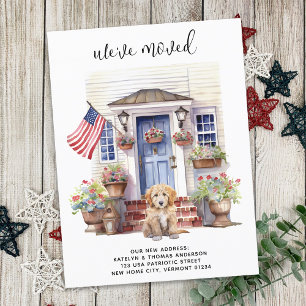 Carte Postale Faire-part Doodle d'or Chien Chien Personnalisé Patriotique D