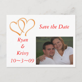 Carte Postale Faire-part Double Coeurs