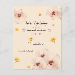 Carte Postale Faire-part Douce Baby Florale