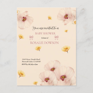 Carte Postale Faire-part Douce Baby Florale