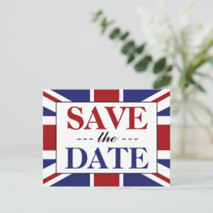 Carte Postale Faire-part Drapeau Union Jack Mariage britannique Save The Da