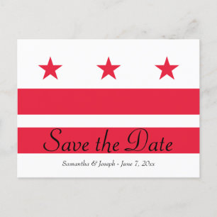 Carte Postale Faire-part Drapeau Washington DC Enregistrer la date