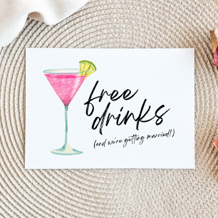 Carte Postale Faire-part Drôle boissons gratuites Budget Mariage Enregistre