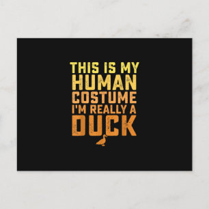 Carte Postale Faire-part Drôle Canard Voici Mon Costume Humain Halloween