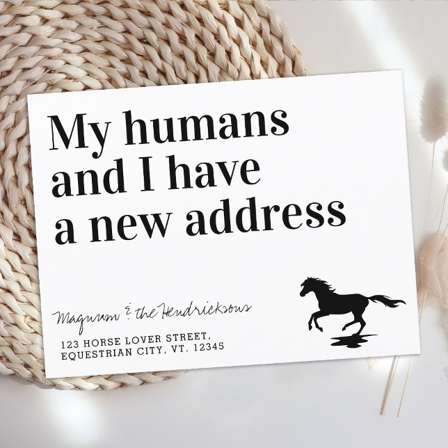 Carte Postale Faire-part Drôle de nouvelle adresse Cheval Animal Déménageme (Créateur téléchargé)