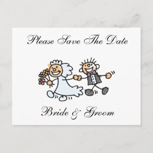 Carte Postale Faire-part Drôle Enregistrer La Date Joyeux Mariage De La Sal