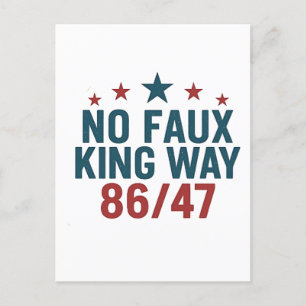Carte Postale Faire-part Drôle No Faux King Way 86 47 4 juillet