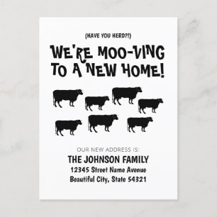 Carte Postale Faire-part Drôle Nous Déménageons Troupeau De Vaches Nouvelle