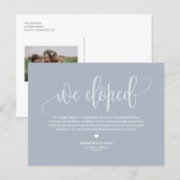 Dusty Blue Joli Script Mariage Elopement
