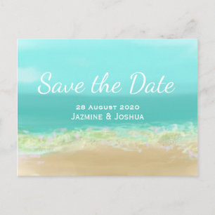 Carte Postale Faire-part Eau bleue aquatique/ rivage de la mer sauvegarder 