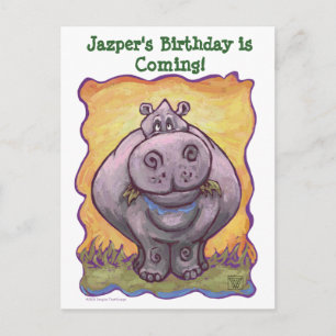 Carte Postale Faire-part Économies animales d'art d'hippopotame de défilé
