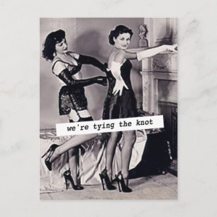 Carte Postale Faire-part Économies de cru la date (deux femmes) "attachant