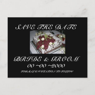 Carte Postale Faire-part Économies de gâteau de mariage la date